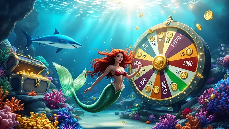 Visual aksi tembak ikan bawah laut untuk pengalaman mobile PARISBOLA